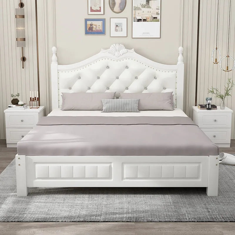 solid wood bed soft JJF01